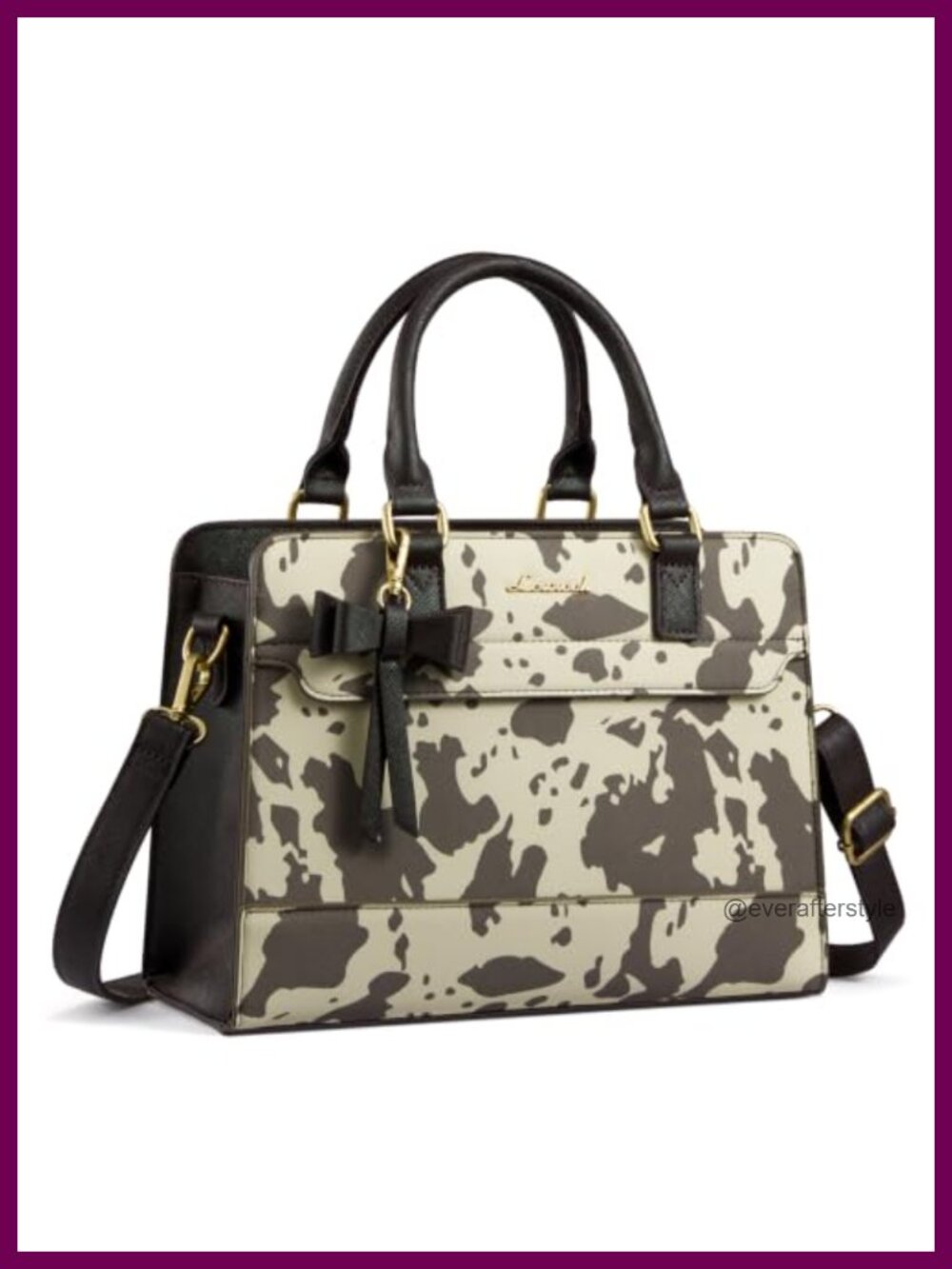 Womens PU Leather Satchel Shoulder Crossbody Tote with Zipper